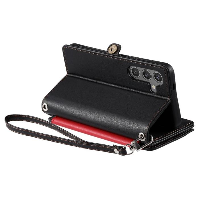 OEM - Samsung Galaxy S26 Plånboksfodral TPU + Konstläder - Svart