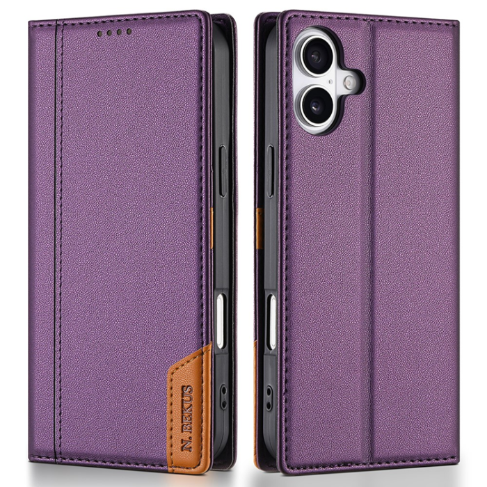N.BEKUS - N.BEKUS iPhone 17 Plånboksfodral RFID Blocking P3 - Lila