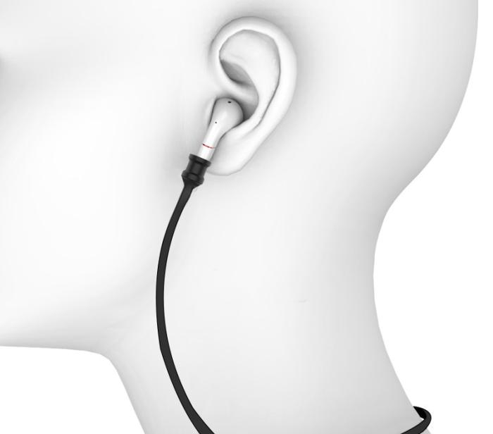 OEM - Hörlursband i silikon till Apple Airpods 1/2/3 - Svart
