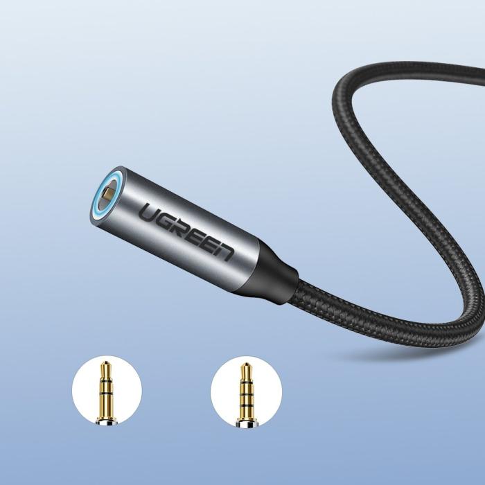 Ugreen - Ugreen 3,5 mm mini jack USB-C hörlur adapter 10cm Grå