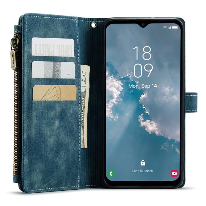 Caseme - CASEME Galaxy A24 4G Plånboksfodral C30 Zipper - Blå