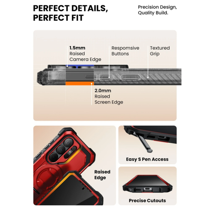 SupCase - SupCase Mobilskal För Galaxy S26 Ultra Magsafe IBLSN Armorbox - Röd