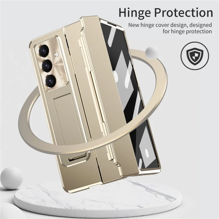 A-One Brand - Galaxy Z Fold 7 5G Mobilskal med Skärmskydd Hinge - Guld