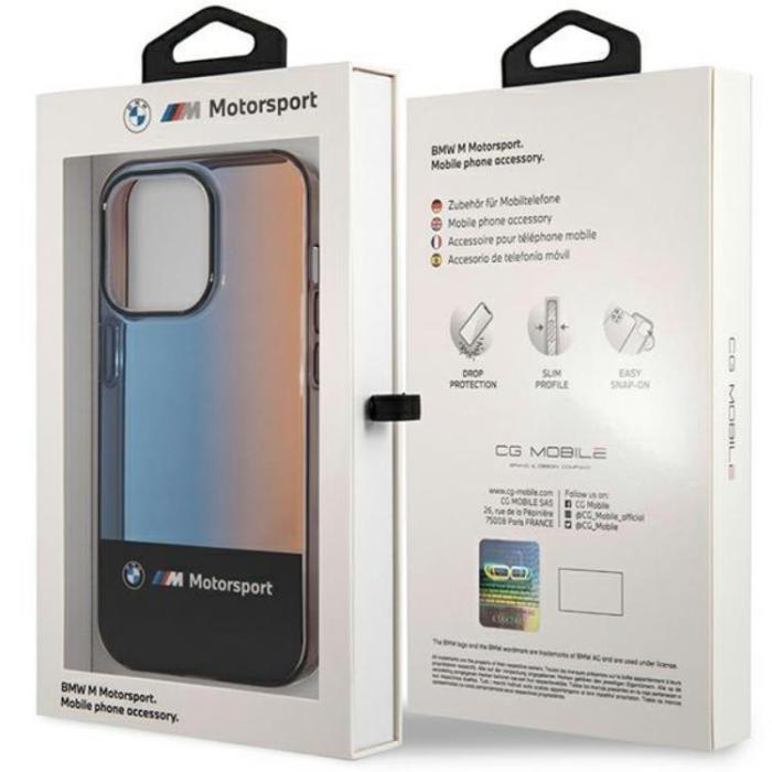 UTGATT1 - BMW iPhone 14 Pro Max Mobilskal Half Tricolor - Svart