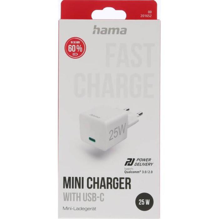 Hama - Hama Väggladdare USB-C 25W - Vit
