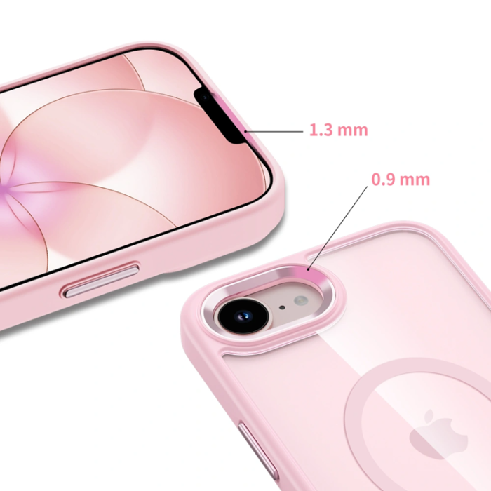 Tech-Protect - Tech-Protect Mobilskal För iPhone 16e/17e Magsafe Magmat - Rosa/Clear
