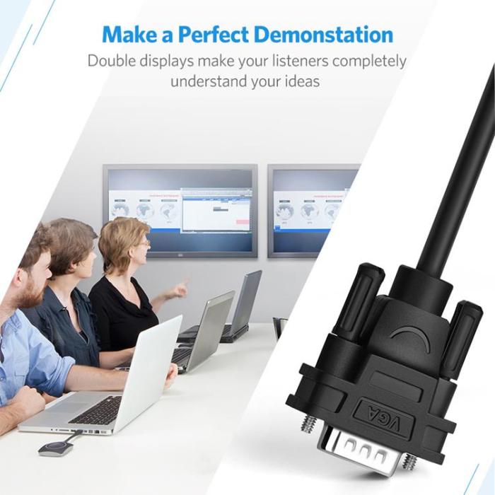 Ugreen - Ugreen 1x2 VGA Splitter - Svart