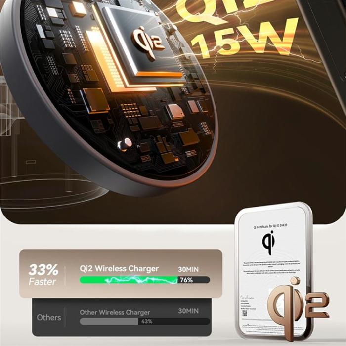 Joyroom - JOYROOM Qi2 Magnetisk Trådlös Laddare iPhone, Apple Watch, Airpods - Vit