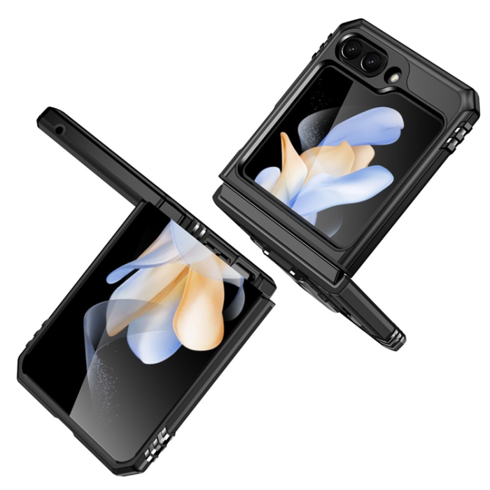 A-One Brand - Galaxy Z Flip7 FE/Z Flip6 Mobilskal Armor Kickstand - Svart