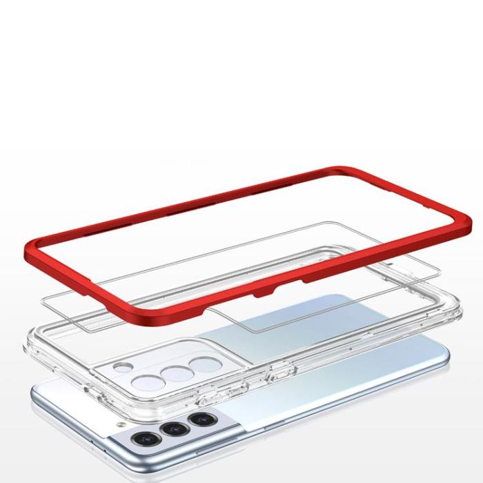 OEM - Galaxy S23 Skal Clear 3in1 - Röd