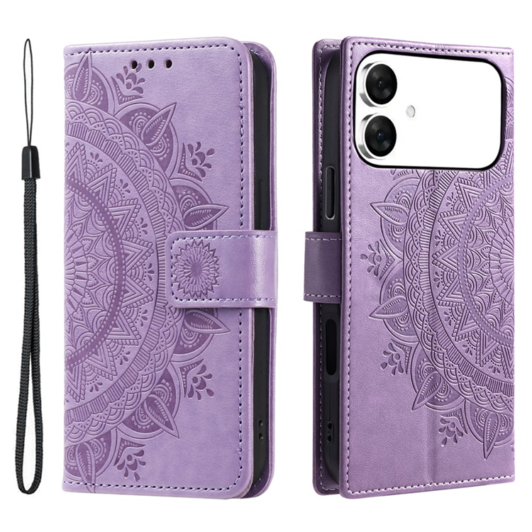 Galaxy S26 Edge Plånboksfodral Imprinted Totem Läder - Lila | 2353 | AlltMobil