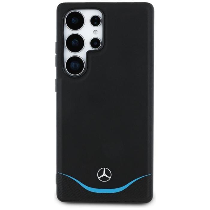 Mercedes - Mercedes Galaxy S25 Ultra Mobilskal MagSafe Läder Blue Horizontal Curve