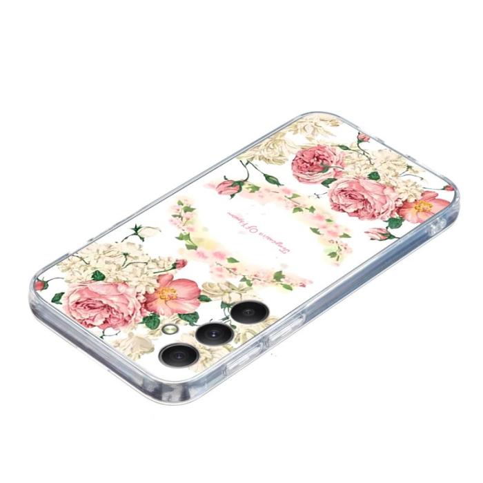 OEM - Samsung Galaxy A55 5G Skal Mönstertryck TPU Transparent Kant - Rosa