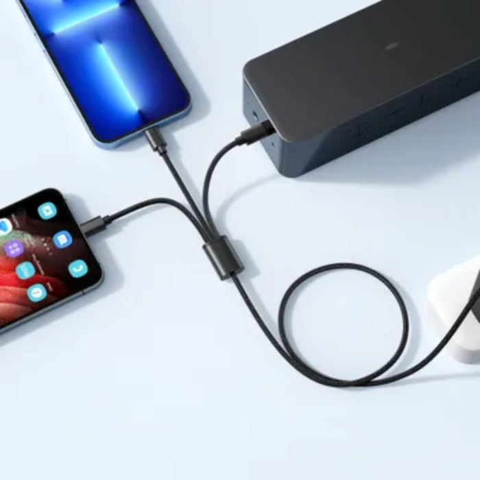 OEM - Veger 3in1 USB-A till USB-C, Lightning, microUSB kabel 1.2m