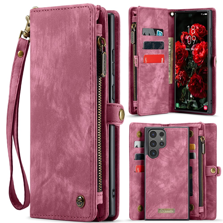 CASEME Galaxy S25 Ultra Plånboksfodral Med Rem - Röd | 2353 | AlltMobil