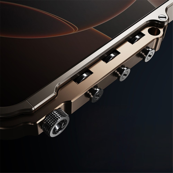 A-One Brand - iPhone 16 Pro Mobilskal Bumper Aluminum Metal Frame - Guld