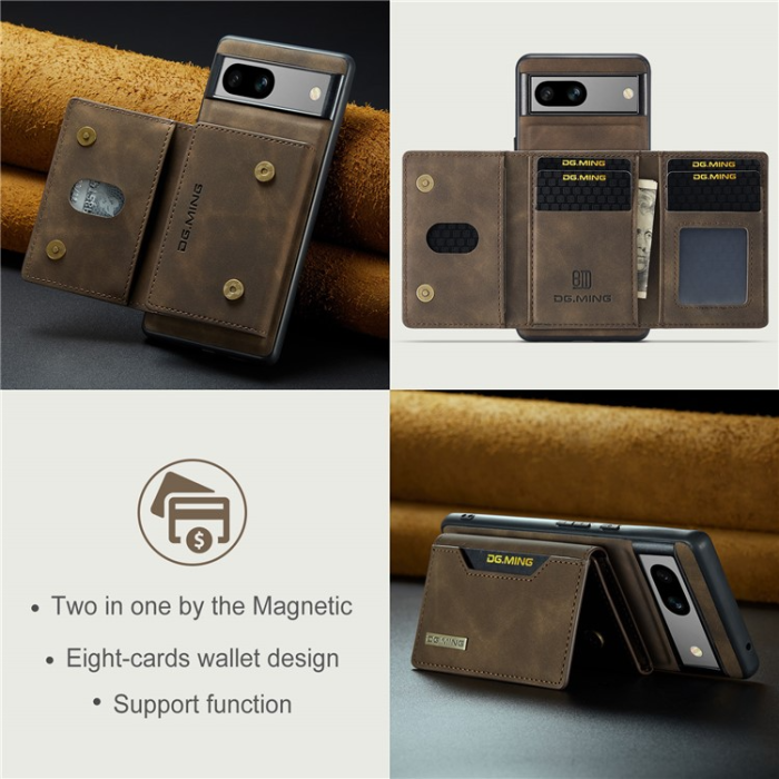 DG.MING - DG.MING Google Pixel 7A Plånboksfodral M2 2-in-1 - Coffee