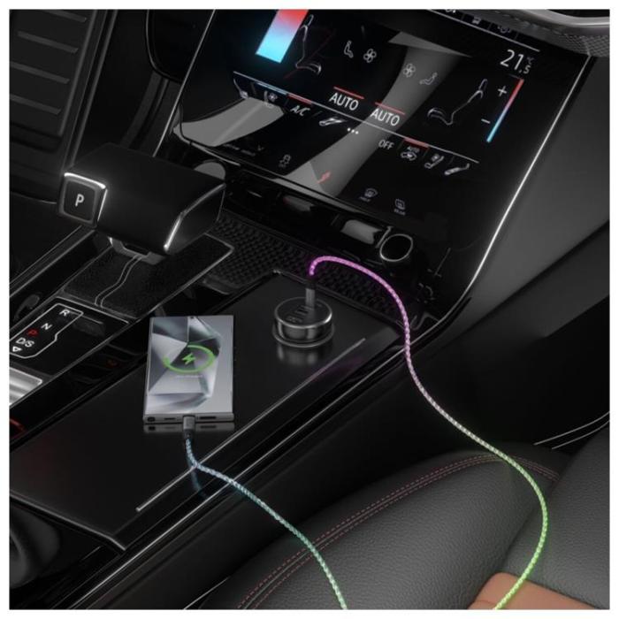 4smarts - 4smarts USB-C Till USB-C Kabel 60W 1.5m RGB