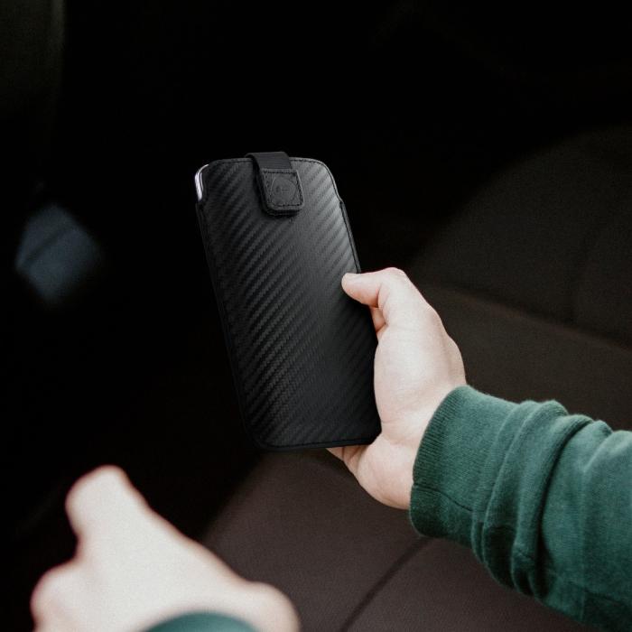 OEM - Forcell Pocket Carbon skal Size 18 till iPhone 13 mm