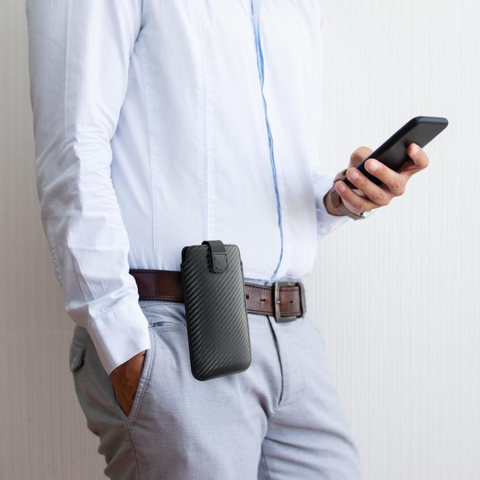 OEM - Forcell Pocket Carbon skal Size 18 till iPhone 13 mm