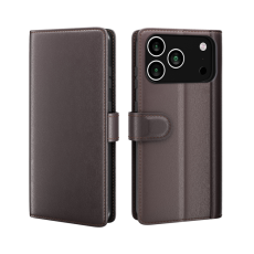 A-One Brand - iPhone 17 Pro Max Plånboksfodral Äkta Läder - Brun