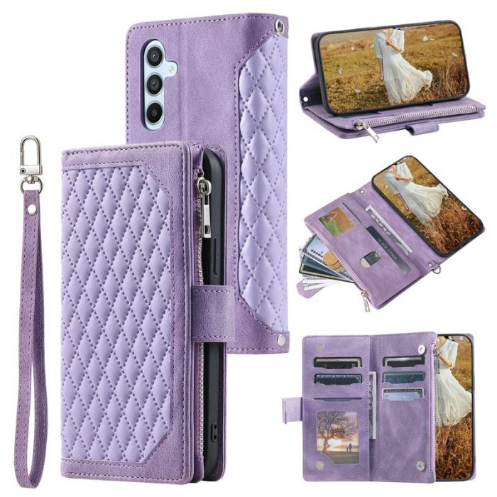 OEM - Samsung Galaxy S26 Plånboksfodral Rhombus Stitching Line Konstläder - Lila