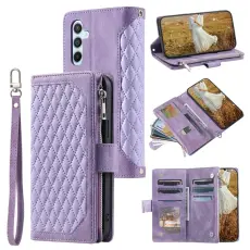 OEM - Samsung Galaxy S26 Pl&aring;nboksfodral Rhombus Stitching Line Konstl&auml;der - Lila