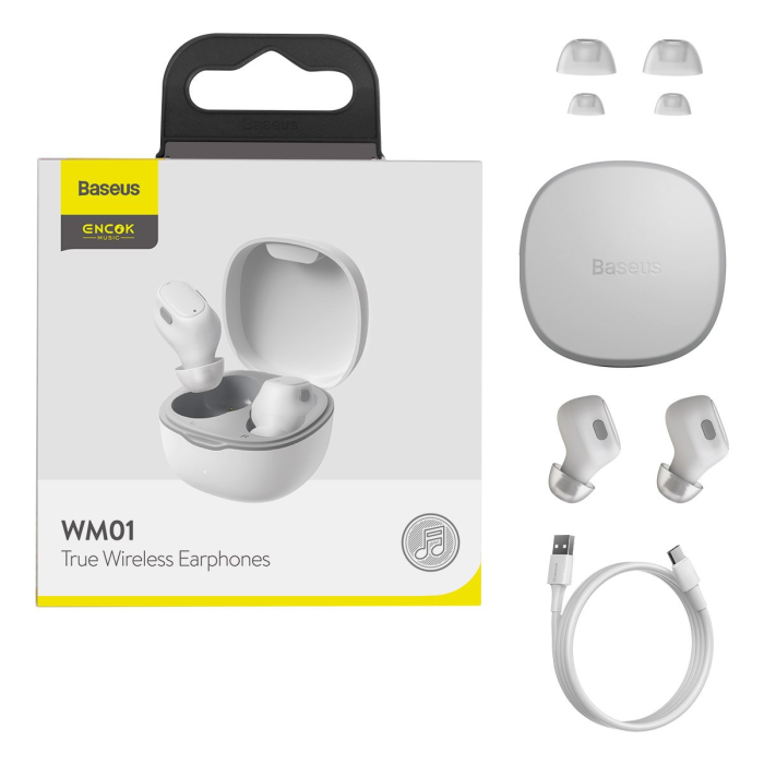 UTGATT1 - Baseus TWS Bluetooth Trådlösa Hörlurar Encok WM01 - Vit