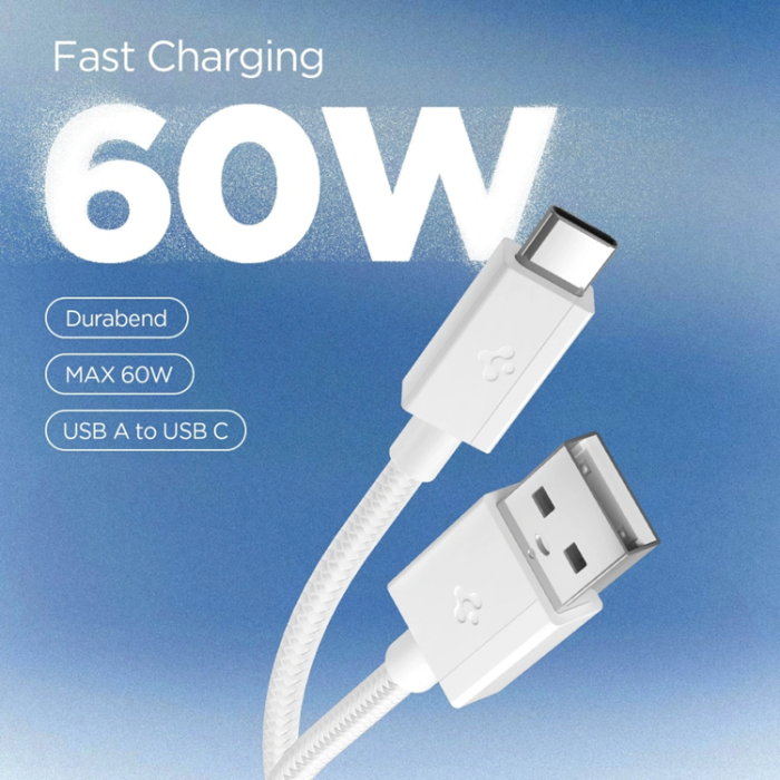 Spigen - Spigen USB-A till USB-C Kabel EB6015AC Essential 1.5m 60W - Vit