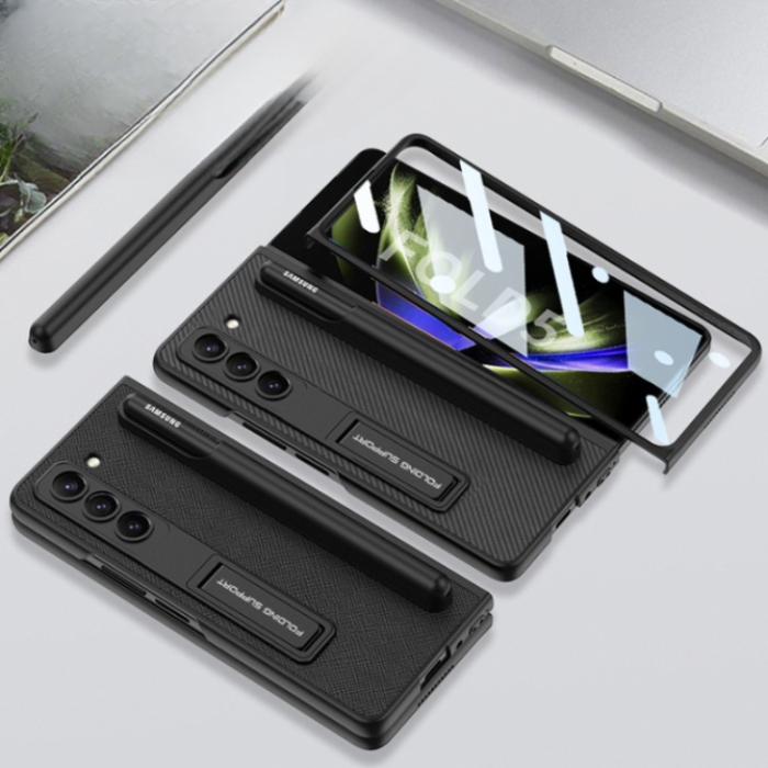 GKK - GKK Galaxy Z Fold 5 Mobilskal Magnetic Kickstand - Carbon Fiber
