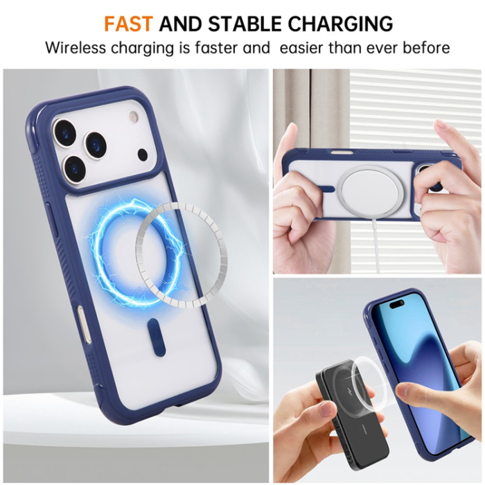 A-One Brand - iPhone 17 Pro Mobilskal MagSafe TPU+PC Transparent - Sapphire