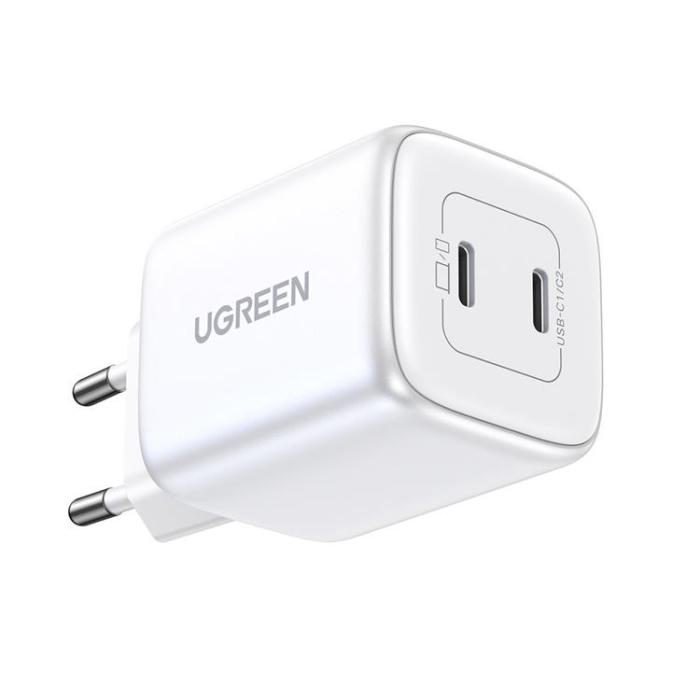 Ugreen - Ugreen GaN Väggladdare 2 x USB-C 45W PD - Vit