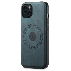 DENIOR - DENIOR A11 iPhone 15 Magnetiskt Fodral Konstl&auml;der PC+TPU - Bl&aring;