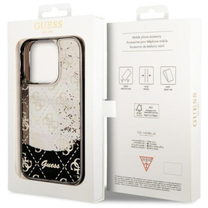 Guess - Guess iPhone 14 Pro Mobilskal Liquid Glitter - Svart
