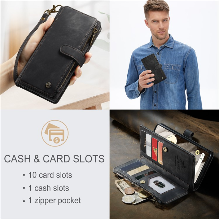 Caseme - CASEME Google Pixel 7A Plånboksfodral C30 Zipper - Svart