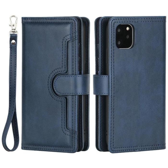 OEM - iPhone 14 Pro Max Plånboksfodral Äkta Läder Flip - Blå