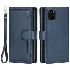 OEM - iPhone 14 Pro Plånboksfodral Äkta Läder Flip - Blå