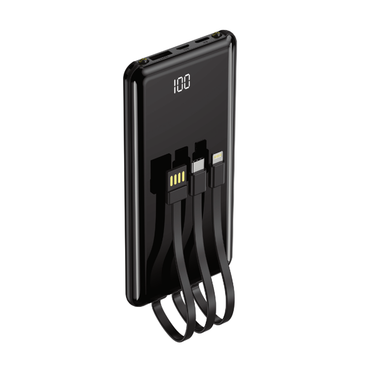 Setty Powerbank 10000 mAh med Kabel - Svart | 505295 | AlltMobil