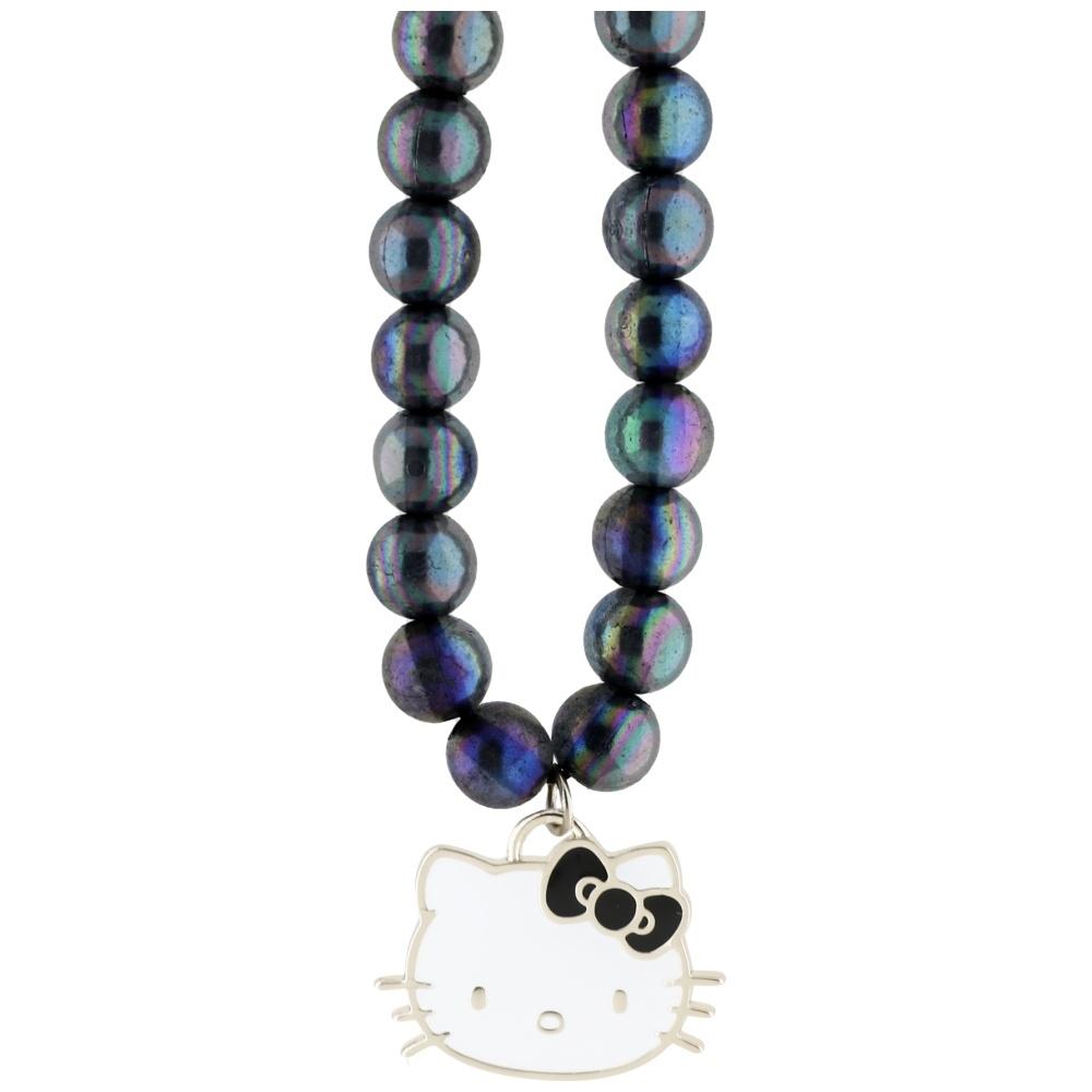 Hello Kitty Mobilrem Pearls Kitty Head Charm – Svart