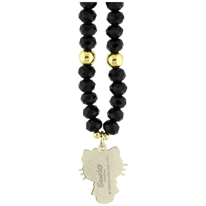 Hello Kitty - Hello Kitty Mobilrem Pearls & Beads Kitty Charm – Svart