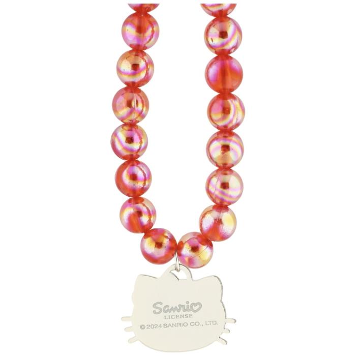 Hello Kitty - Hello Kitty Mobilrem Pearls Kitty Head Charm – Röd