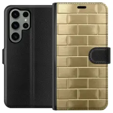 Gustaf - Pl&aring;nboksfodral till Samsung Galaxy S23 Ultra med Gyllene Murstenar