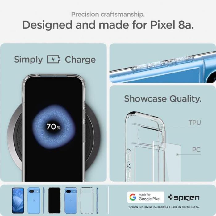 Spigen - Spigen Google Pixel 8A Mobilskal Ultra Hybrid - Crystal Clear