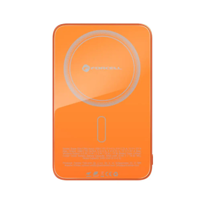 Forcell - Forcell Powerbank 5000 mAh Magsafe 15W Superslim - Orange