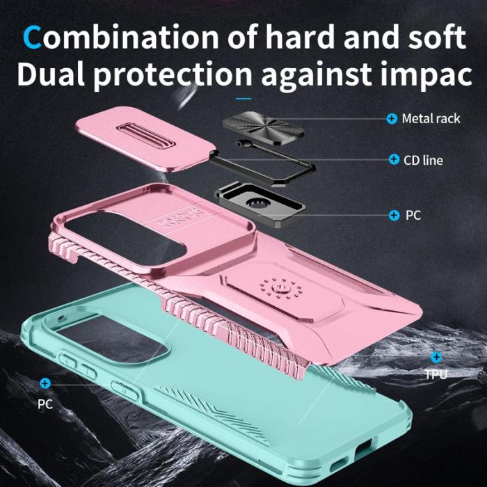 OEM - Mobilskal för Samsung Galaxy S26 Camshield Kickstand TPU + PC - Rosa