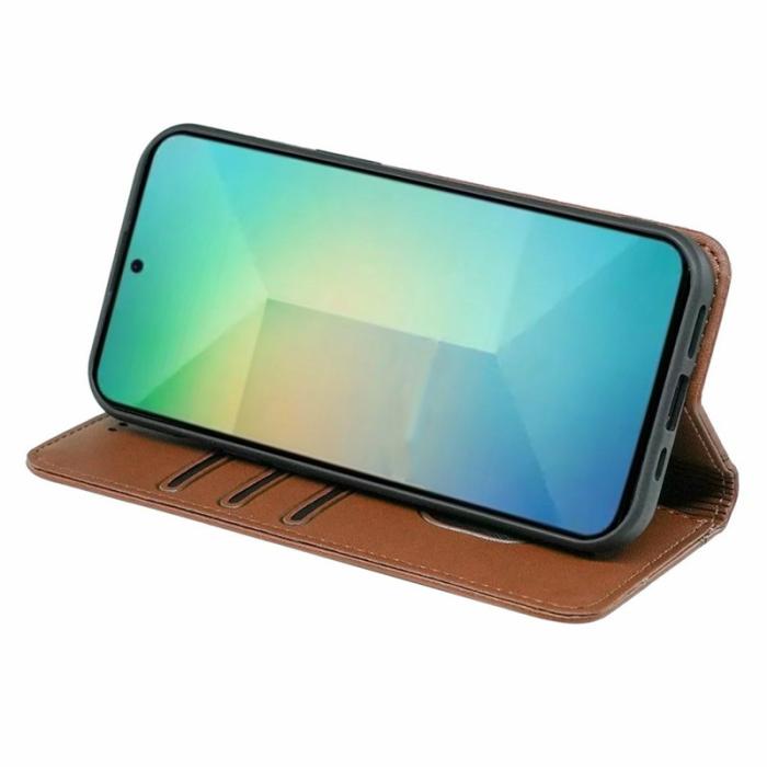 OEM - Plånboksfodral för Samsung Galaxy S26 Magnetiskt Konstläder - Brun