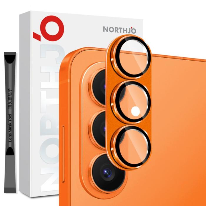 NORTHJO - NORTHJO Skärmskydd för Samsung Galaxy S26 Kameraskydd Tempererat Glas - Orange
