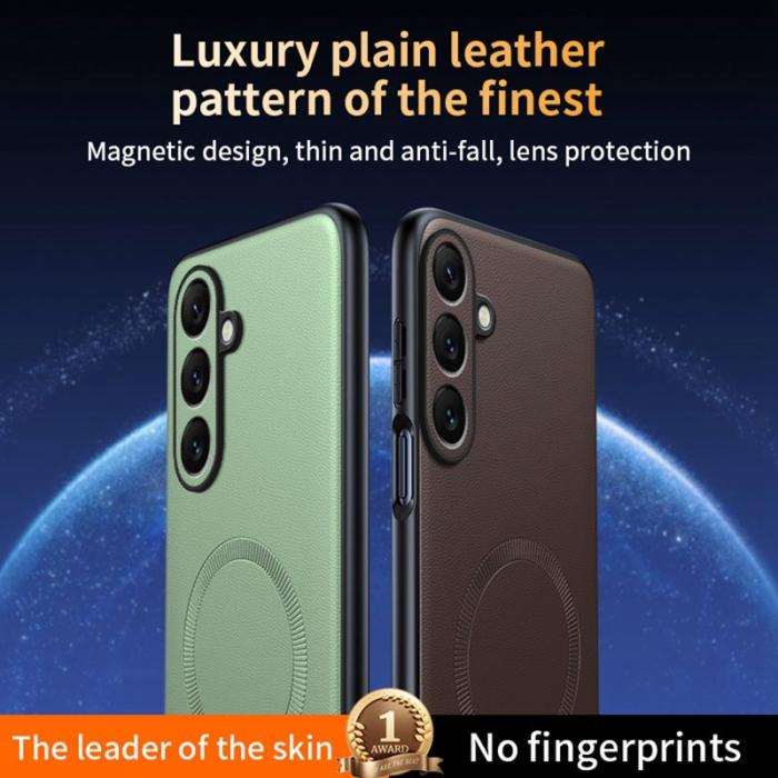 OEM - Mobilskal för Samsung Galaxy S26 Magnetiskt Konstläder TPU + PC - Grå