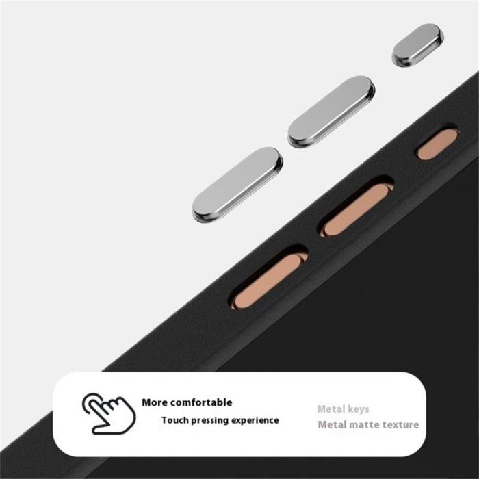 ABEEL - ABEEL Mobilskal till iPhone 16 Pro MagSafe TPU Aluminium Läder Svart