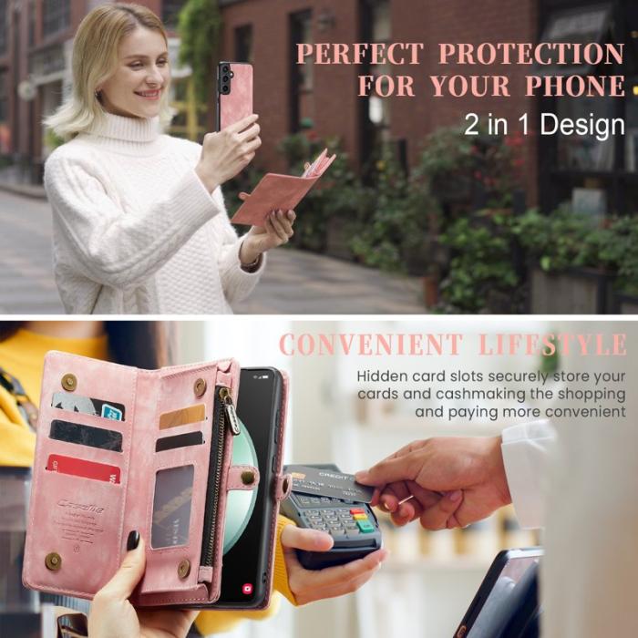 Caseme - CASEME 008 Plånboksfodral för Samsung Galaxy S23 FE Konstläder - Rosa